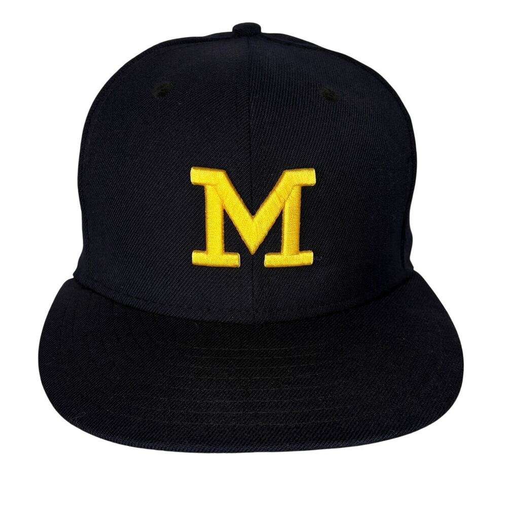 New Era University of Michigan Dark Blue Fitted Hat 6 7/8